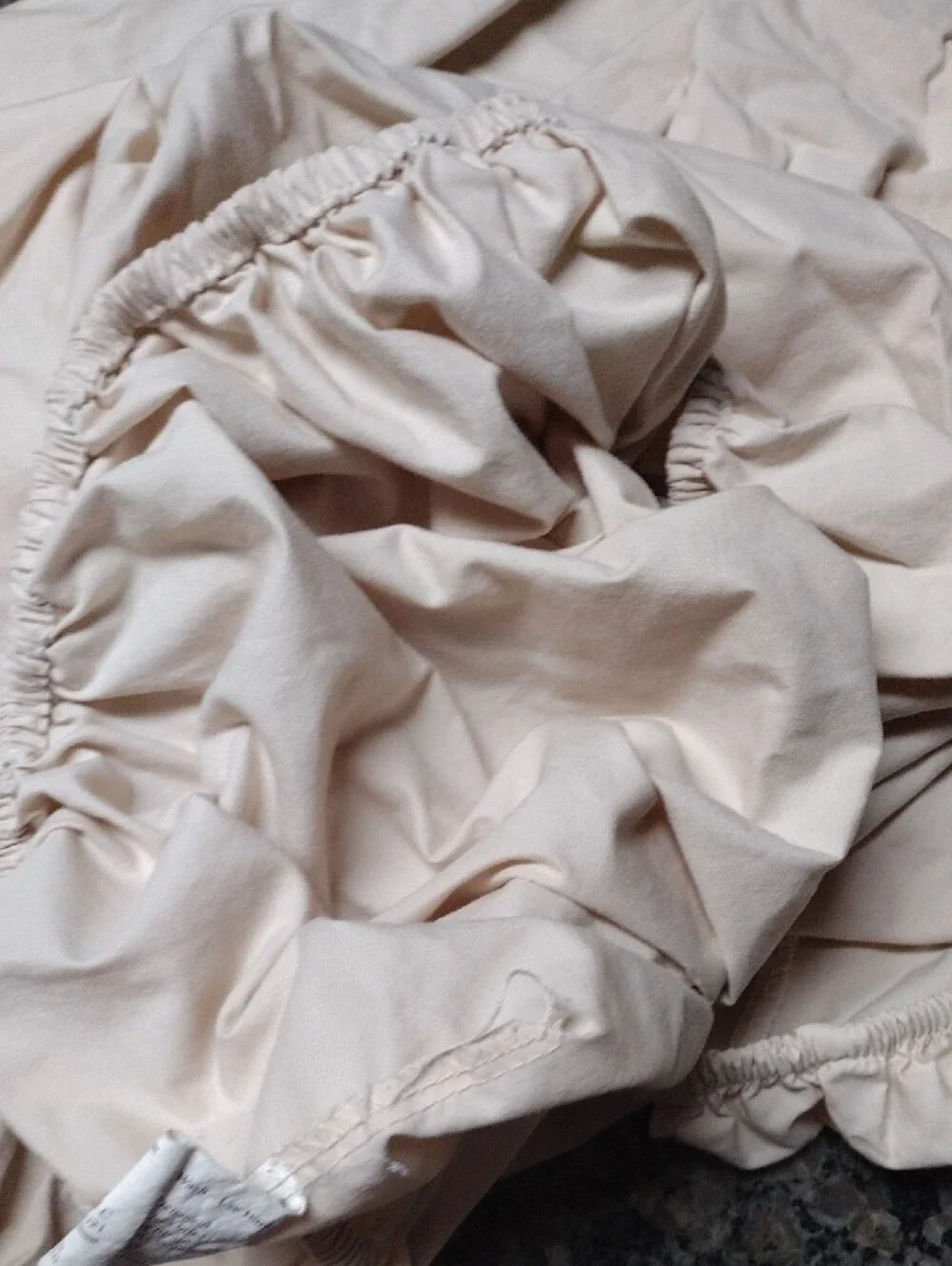 Twin fitted cream sheet 60% cotton/ 40% polyester blend like new